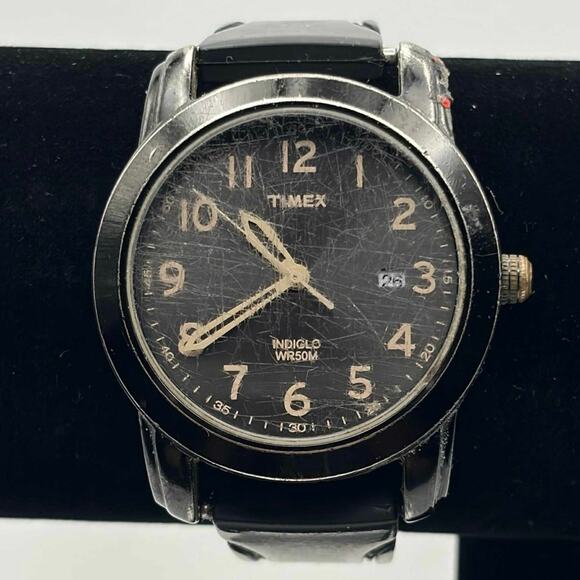 Vintage Black Timex Men’s Watch - Picture 1 of 5